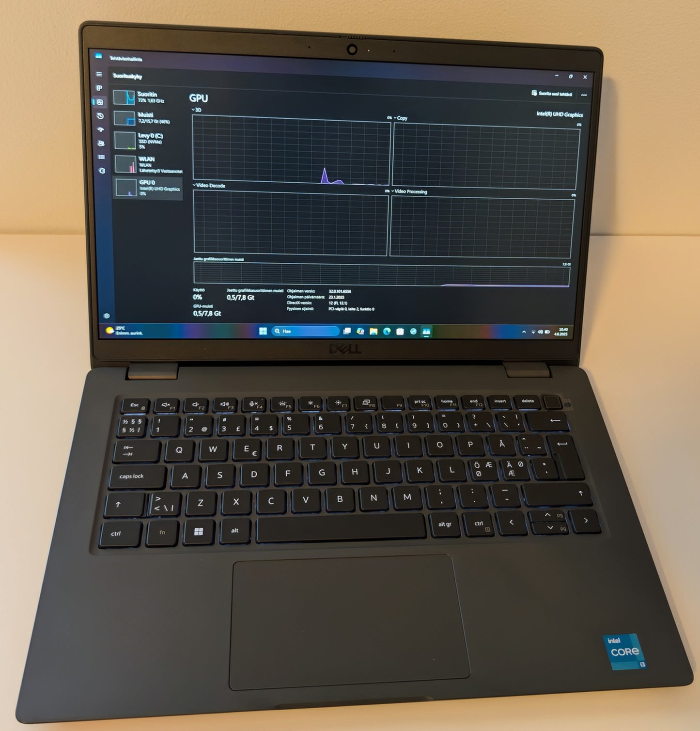 Käytetty 13" kannettava tietokone Dell Latitude 3440 12th GEN Intel